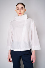 Peter O. Mahler Crash Taffeta High Neck Top in White Vancouver. Shop Online or in Store