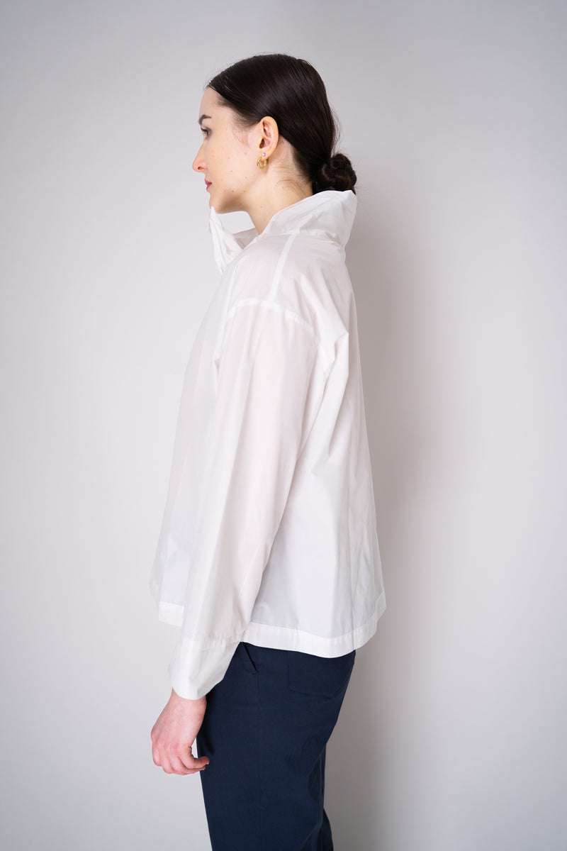 Peter O. Mahler Crash Taffeta High Neck Top in White Vancouver. Shop Online or in Store