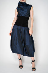 Peter O. Mahler Crash Tulip Skirt in Blue Shot Black Vancouver. Shop Online or in Store.