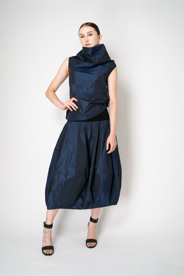 Peter O. Mahler Crash Tulip Skirt in Blue Shot Black Vancouver. Shop Online or in Store.