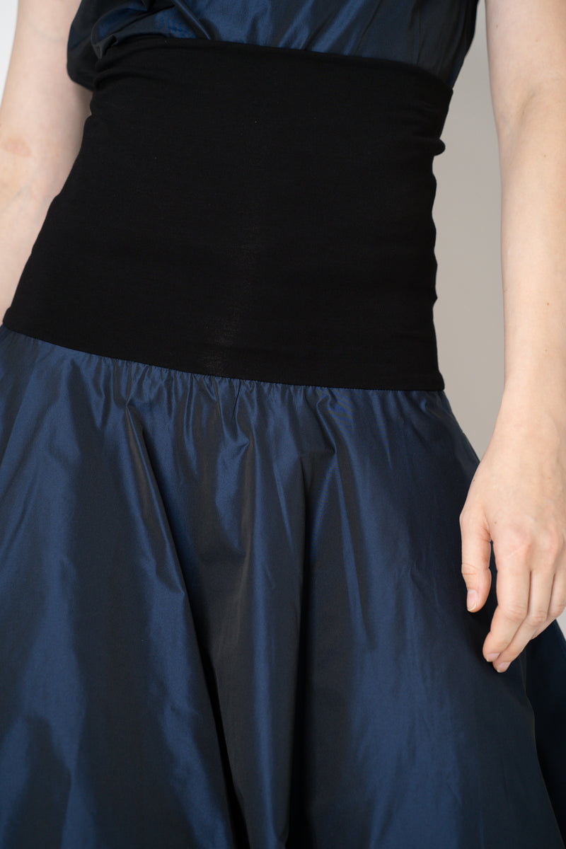 Peter O. Mahler Crash Tulip Skirt in Blue Shot Black Vancouver. Shop Online or in Store.