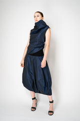 Peter O. Mahler Crash Tulip Skirt in Blue Shot Black Vancouver. Shop Online or in Store.