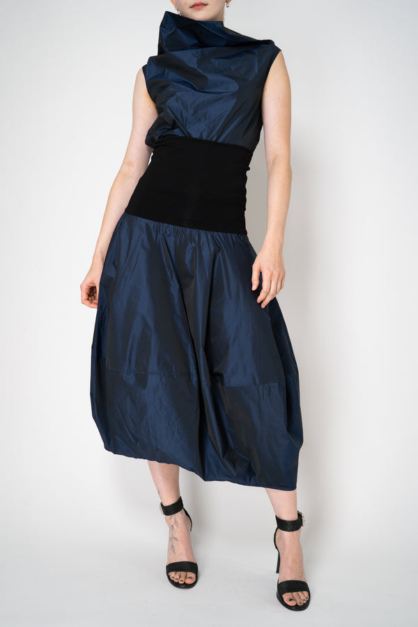 Peter O. Mahler Crash Tulip Skirt in Blue Shot Black Vancouver. Shop Online or in Store.
