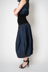 Peter O. Mahler Crash Tulip Skirt in Blue Shot Black Vancouver. Shop Online or in Store.