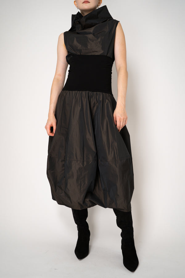 Peter O. Mahler Crash Tulip Skirt in Brown Shot Black Vancouver. Shop Online or in Store. 