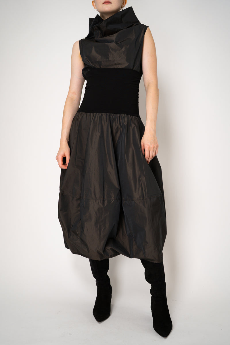 Peter O. Mahler Crash Tulip Skirt in Brown Shot Black Vancouver. Shop Online or in Store. 