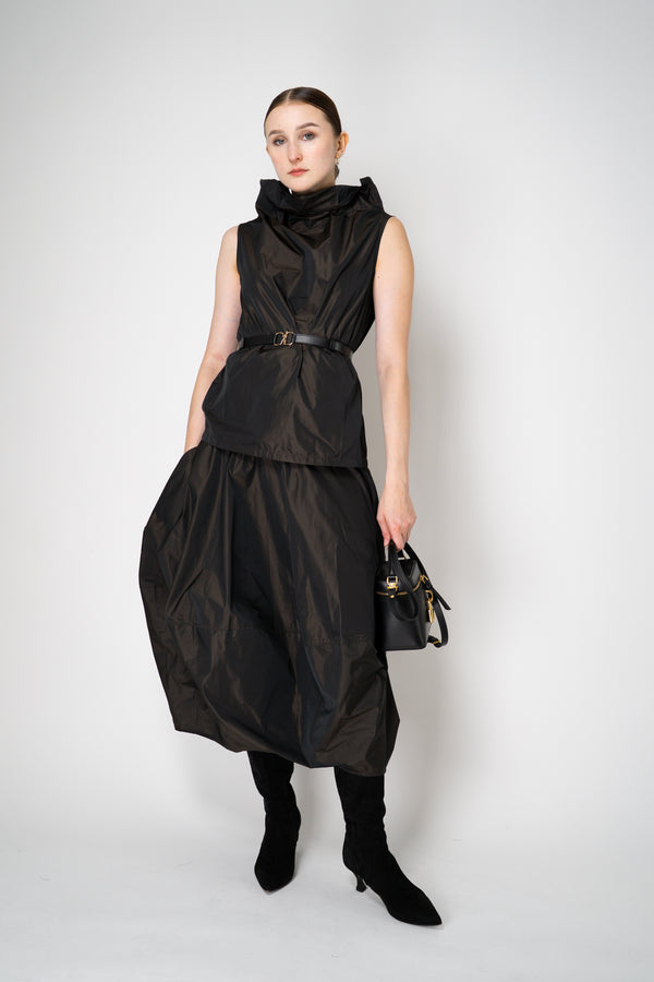 Peter O. Mahler Crash Tulip Skirt in Brown Shot Black Vancouver. Shop Online or in Store. 