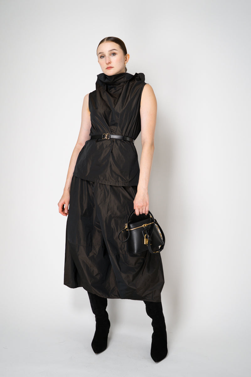 Peter O. Mahler Crash Tulip Skirt in Brown Shot Black Vancouver. Shop Online or in Store. 