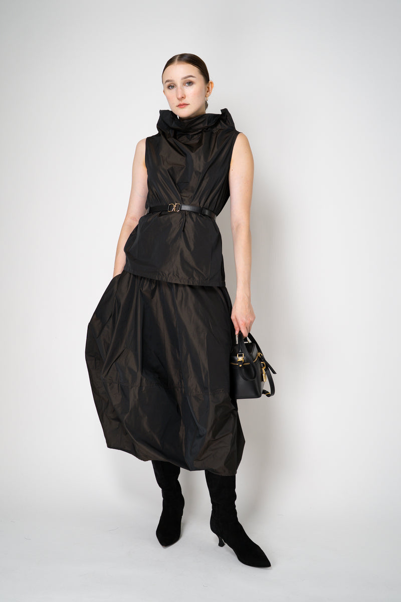 Peter O. Mahler Crash Tulip Skirt in Brown Shot Black Vancouver. Shop Online or in Store. 