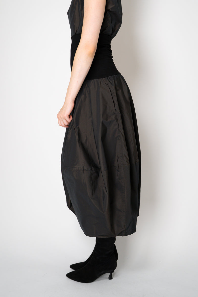 Peter O. Mahler Crash Tulip Skirt in Brown Shot Black Vancouver. Shop Online or in Store. 