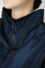 Peter O. Mahler High Neck Crash Zip Sporty Jacket in Navy Vancouver. Shop Online or in Store.
