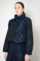 Peter O. Mahler High Neck Crash Zip Sporty Jacket in Navy Vancouver. Shop Online or in Store.
