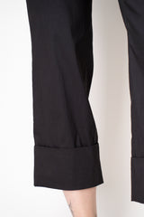 Peter O. Mahler Linen Viscose Cropped High-Rise Cuffed Trousers in Dark Charcoal Vancouver. Shop Online or in Store.