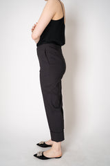 Peter O. Mahler Linen Viscose Cropped High-Rise Cuffed Trousers in Dark Charcoal Vancouver. Shop Online or in Store.