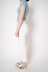 Peter O. Mahler Linen Viscose Cropped High-Rise Cuffed Trousers in White Vancouver. Shop Online or in Store.