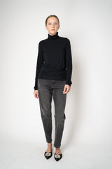 Peter O. Mahler Long Sleeve Turtleneck Jersey Pullover Top in Black Vancouver. Shop Online or in Store. 