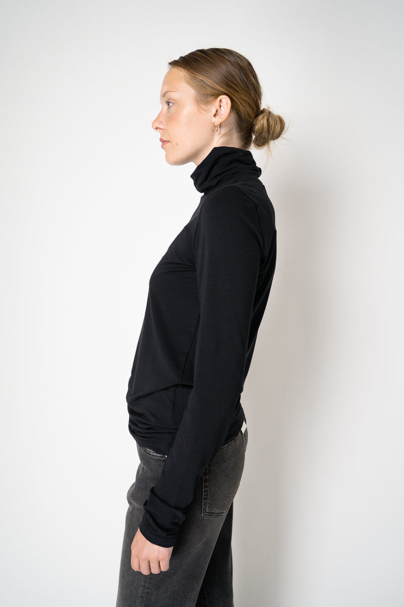 Peter O. Mahler Long Sleeve Turtleneck Jersey Pullover Top in Black Vancouver. Shop Online or in Store. 