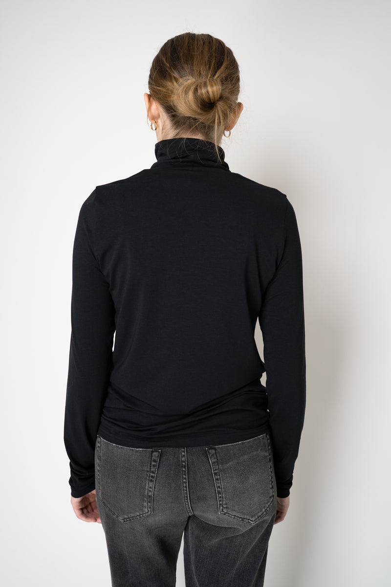 Peter O. Mahler Long Sleeve Turtleneck Jersey Pullover Top in Black Vancouver. Shop Online or in Store. 