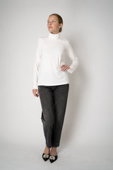 Peter O. Mahler Long Sleeve Turtleneck Jersey Pullover Top in White Vancouver. Shop Online or in Store.