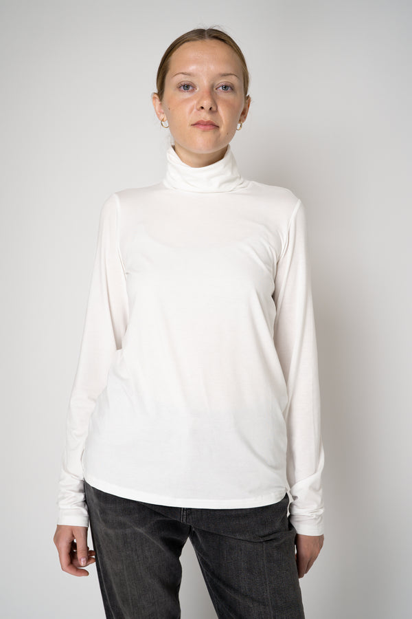 Peter O. Mahler Long Sleeve Turtleneck Jersey Pullover Top in White Vancouver. Shop Online or in Store.