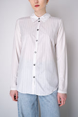 Peter O. Mahler Pinstripe Crash and Jersey Hybrid Shirt in White Vancouver. Shop Online or in Store.