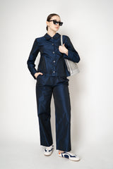 Peter O. Mahler Pull-On Style Straight Leg Crash Pants in Navy Vancouver. Shop Online or in Store.