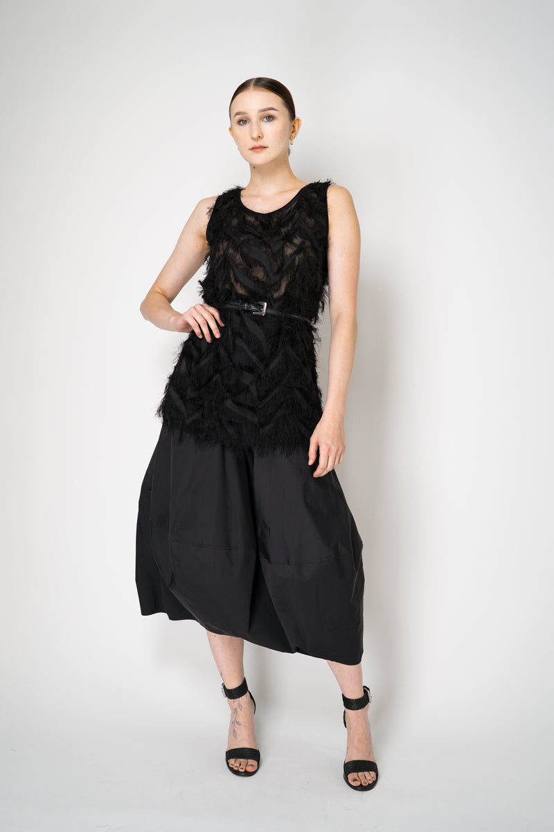 Peter O. Mahler Round Neck Fringed Sheer Tunic Top in Black Vancouver. Shop Online or in Store. 