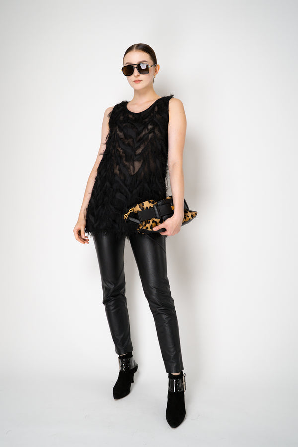 Peter O. Mahler Round Neck Fringed Sheer Tunic Top in Black Vancouver. Shop Online or in Store. 