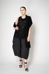 Peter O. Mahler Round Neck Fringed Sheer Tunic Top in Black Vancouver. Shop Online or in Store. 