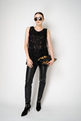 Peter O. Mahler Round Neck Fringed Sheer Tunic Top in Black Vancouver. Shop Online or in Store. 