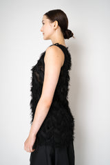 Peter O. Mahler Round Neck Fringed Sheer Tunic Top in Black Vancouver. Shop Online or in Store. 