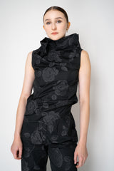 Peter O. Mahler Sleeveless Floral Print Crash Cowl Neck Top in Black Vancouver. Shop Online or in Store.