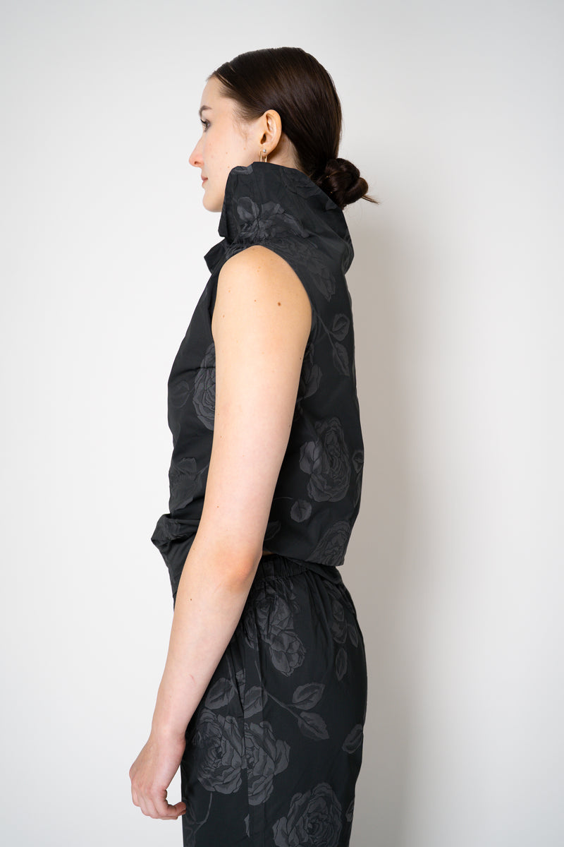 Peter O. Mahler Sleeveless Floral Print Crash Cowl Neck Top in Black Vancouver. Shop Online or in Store.