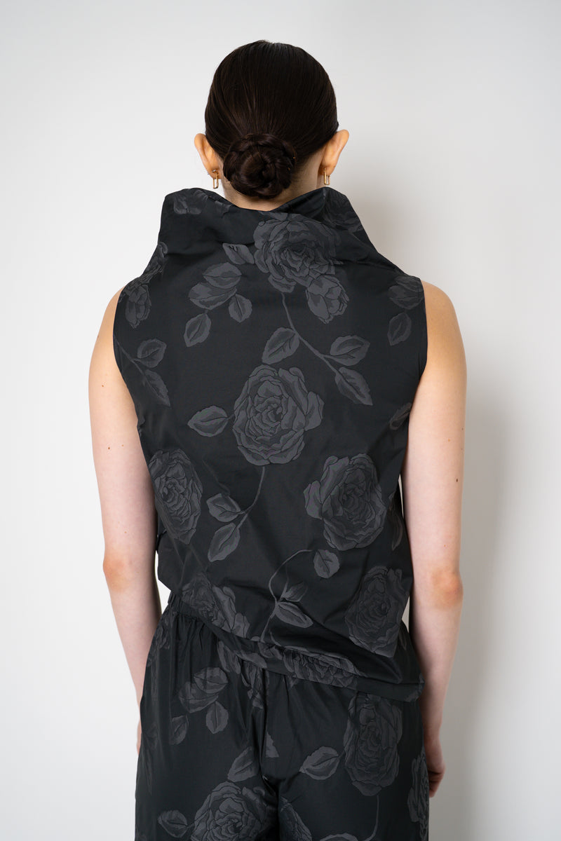 Peter O. Mahler Sleeveless Floral Print Crash Cowl Neck Top in Black Vancouver. Shop Online or in Store.