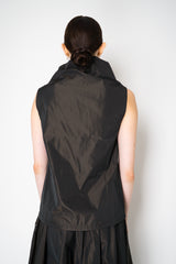 Peter O. Mahler Sleeveless Taffeta High Neck Top in Brown Shot Black Vancouver. Shop Online or in Store.