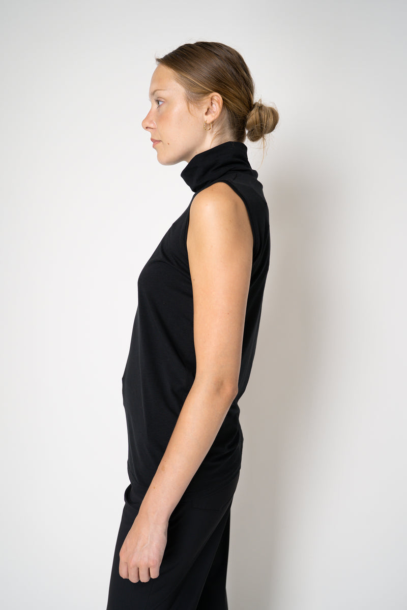 Peter O. Mahler Stretch Jersey High Neck Lyocell-Cotton Sleeveless Top in Black Vancouver. Shop Online or in Store. 