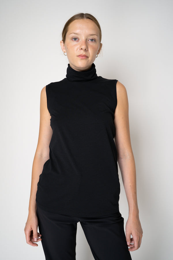 Peter O. Mahler Stretch Jersey High Neck Lyocell-Cotton Sleeveless Top in Black Vancouver. Shop Online or in Store. 