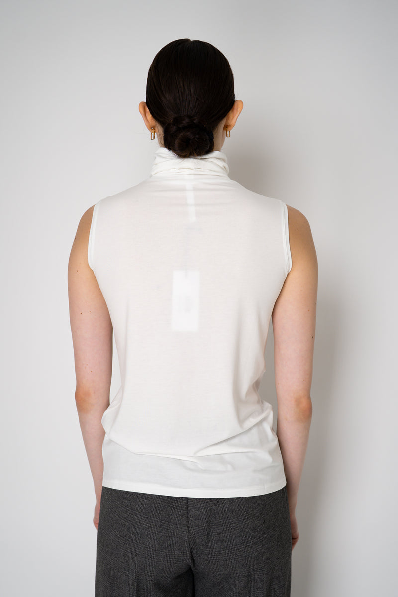 Peter O. Mahler Stretch Jersey High Neck Lyocell-Cotton Sleeveless Top in White Vancouver. Shop Online or in Store. 