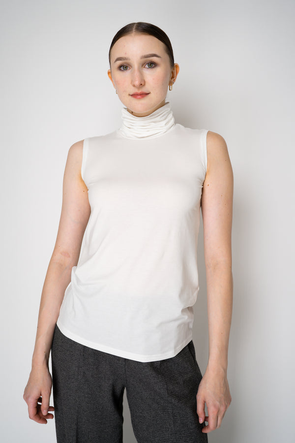 Peter O. Mahler Stretch Jersey High Neck Lyocell-Cotton Sleeveless Top in White Vancouver. Shop Online or in Store. 