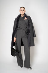 Peter O. Mahler Stretch Knit Boat Neck Relaxed Pullover in Grey Micro Plaid Vancouver. Shop Online or in Store. 