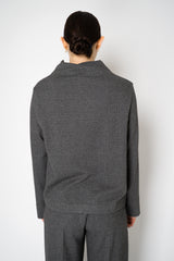 Peter O. Mahler Stretch Knit Boat Neck Relaxed Pullover in Grey Micro Plaid Vancouver. Shop Online or in Store. 