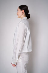 Peter O. Mahler Stretch Linen Blend Zip-Up Shirt Jacket in White Vancouver. Shop Online or in Store.