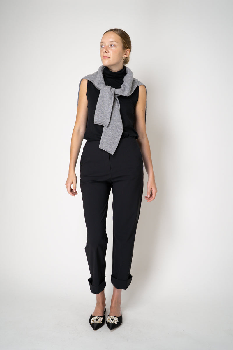 Peter O. Mahler Techno Stretch Cropped Cuffed Trousers in Black Vancouver. Shop Online or in Store