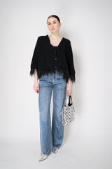 Philosophy di Lorenzo Serafini Cashmere Cardigan with Detachable Feather Inserts in Black Vancouver. Shop Online or in Store.