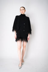 Philosophy di Lorenzo Serafini Cashmere Knit  A-line Dress with Detachable Feather Hem in Black Vancouver. Shop Online or in Store.