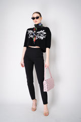 Philosophy di Lorenzo Serafini Cashmere Pullover with Lace Embroidery in Black Vancouver. Shop Online or in Store.