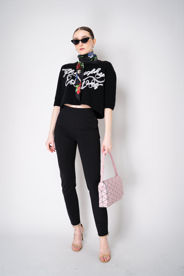 Philosophy di Lorenzo Serafini Cashmere Pullover with Lace Embroidery in Black Vancouver. Shop Online or in Store.