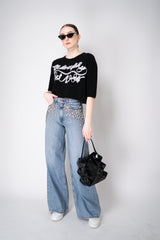 Philosophy di Lorenzo Serafini Cashmere Pullover with Lace Embroidery in Black Vancouver. Shop Online or in Store.