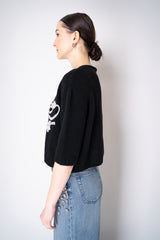 Philosophy di Lorenzo Serafini Cashmere Pullover with Lace Embroidery in Black Vancouver. Shop Online or in Store.