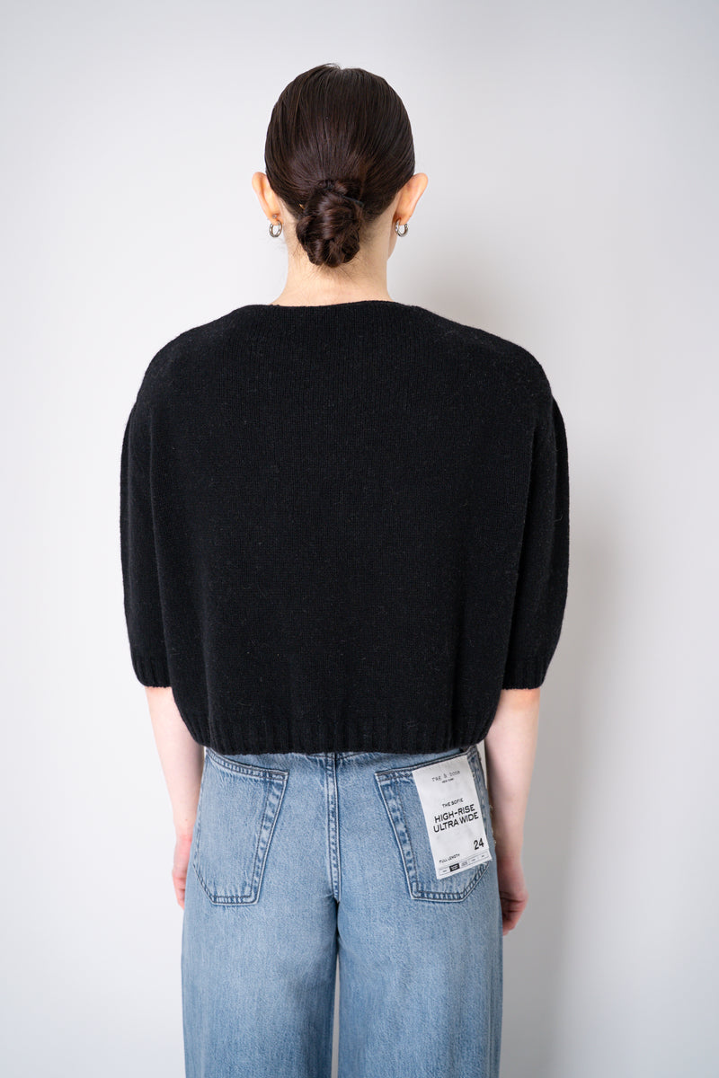 Philosophy di Lorenzo Serafini Cashmere Pullover with Lace Embroidery in Black Vancouver. Shop Online or in Store.